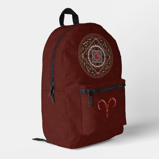 Sac À Dos Imprimé Mandala du Bélier (Coin arrière gauche)