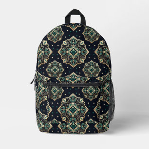 Sac À Dos Imprimé Mandala émeraude dorée
