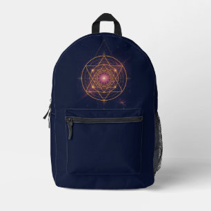 Sac À Dos Imprimé Mandala Lumineux de l'Harmonie Dorée