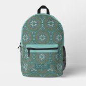 Sac À Dos Imprimé Mandala Vert (Recto)