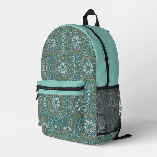 Sac À Dos Imprimé Mandala Vert (Coin arrière droit)
