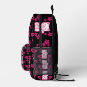 Sac À Dos Imprimé Maneki-neko japonais rose (Droite)