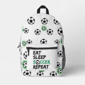 SAC À DOS IMPRIMÉ MANGER LE SOCCER DORMIR RÉPÉTER (Recto)