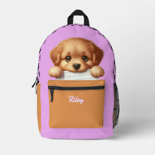 Sac À Dos Imprimé Mangeur De Devoirs Chien Rose