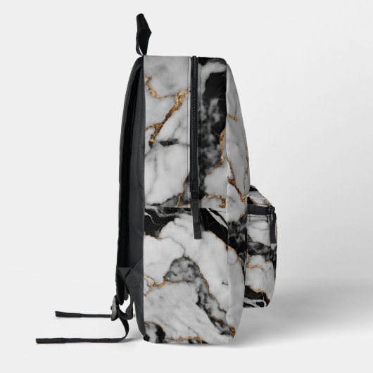 Sac À Dos Imprimé Marbre blanc doré moderne (Gauche)