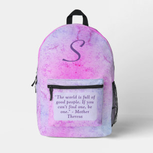 Sac À Dos Imprimé Marbre rose mignon avec texte