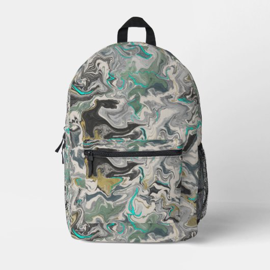 Sac À Dos Imprimé Marbrure de pierre avec veines de turquoise (Recto)