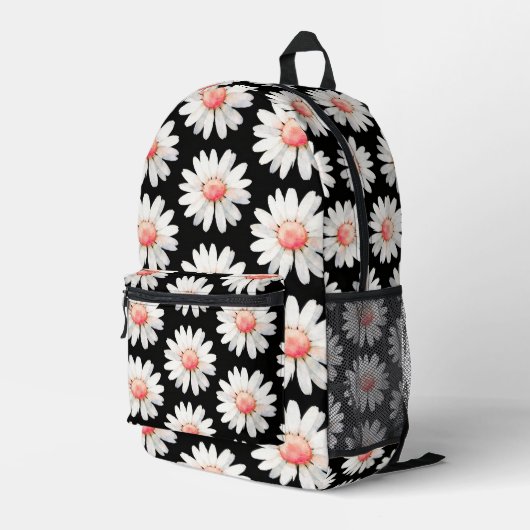 Sac À Dos Imprimé Marguerites à points rouges (Coin arrière droit)