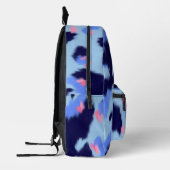 Sac À Dos Imprimé Marine et bleu et motif rose avec nom (Gauche)