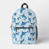 Sac À Dos Imprimé Marlin Bleu Jaillissant de l'Océan (Recto)