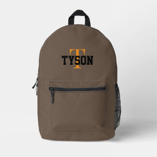 Sac À Dos Imprimé marron mousse mocha nom personnalisé pour enfants