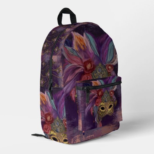 SAC À DOS IMPRIMÉ MASQUERADE VENISE ART (Coin arrière gauche)