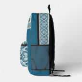 Sac À Dos Imprimé Mediterranean tile work inspiration teal (Droite)