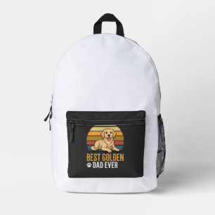 Sac À Dos Imprimé Meilleur Papa Golden Retriever Rétro Chien Incroya