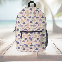 Mélange de méduse Pastel violet et orange monogram