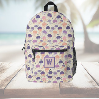 Sac À Dos Imprimé Mélange de méduse Pastel violet et orange monogram