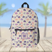 Sac À Dos Imprimé Mélange de méduse Pastel violet et orange monogram