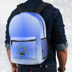 Sac À Dos Imprimé Mélange de nuances de bleu de la paix Scrolls étoi
