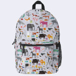 Sac À Dos Imprimé Ménagerie animale<br><div class="desc">Toutes sortes d'amusement sauvage,  jungle,  ferme,  safari,  animaux de compagnie et oiseaux. Art original de Nic Squirrell.</div>