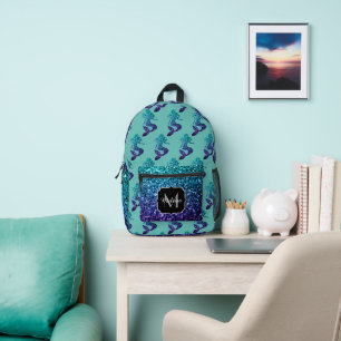 Sac À Dos Imprimé Mermaid aqua bleu ombre Éparcelles turquoises Mono