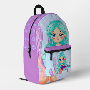 Sac À Dos Imprimé Mermaid Lavande Personnalisée