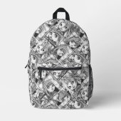 Sac À Dos Imprimé Mes poupées patchwork noires et blanches préférées (Recto)