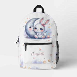 Sac À Dos Imprimé mignon petit lapin et enfants lune