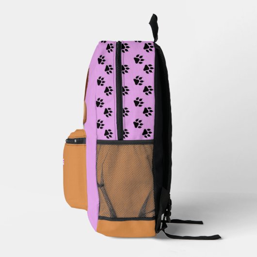 Sac À Dos Imprimé Mignonne Chiot Manger Maison Rose et Brown (Droite)
