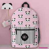Sac À Dos Imprimé Mignonne fille Panda rose ours Monogramme école