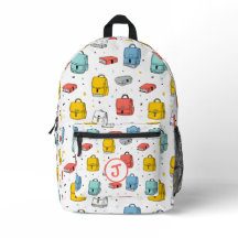 Mignons cartables scolaires et motif de livres