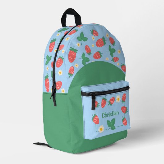 Sac À Dos Imprimé Mini Strawberry Blossom personnalisable (Coin arrière gauche)