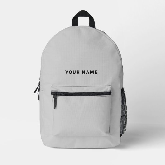 Sac À Dos Imprimé Minimal Gray Custom Name Backpack (Recto)