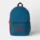 Sac À Dos Imprimé Minimal Mountain Art Hiking  blue red  Backpack (Recto)