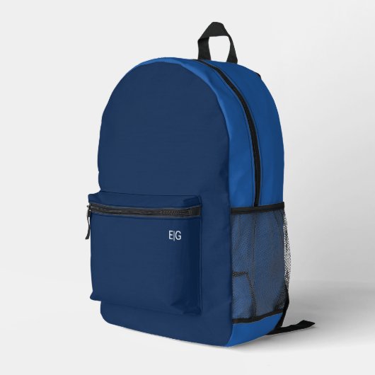 Sac À Dos Imprimé Minimalist Blue Monogram (Coin arrière droit)
