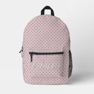 Sac À Dos Imprimé Minimaliste Mignon Doux Rose Clair Brun Points