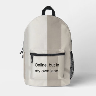 Sac À Dos Imprimé Minimaliste Rayé Neutre En Ligne Dans Ma Propre Vo