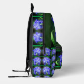 Sac À Dos Imprimé Miroir de fleurs géantes bleu personnalisé (Gauche)