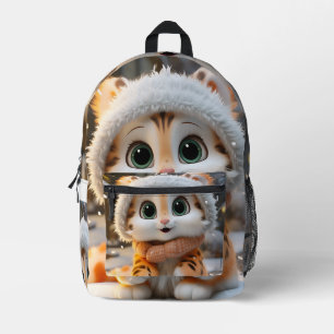 Sac À Dos Imprimé Misha - Un léopard des neiges moelleux