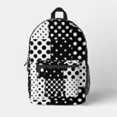 Sac À Dos Imprimé Mode noir blanc à pois Style Design (Recto)