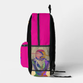 Sac À Dos Imprimé Mode vers l'avant rose noir (Droite)