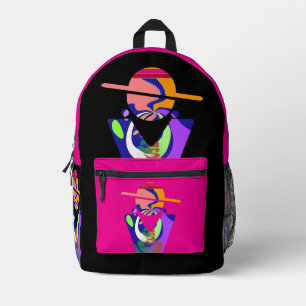 Sac À Dos Imprimé Mode vers l'avant rose noir