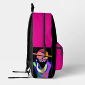 Sac À Dos Imprimé Mode vers l'avant rose noir (Gauche)