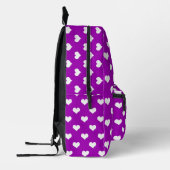 Sac À Dos Imprimé Modèle de coeurs charmants blancs et violets (Gauche)