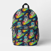 Sac À Dos Imprimé Modèle de course de météore d'astronaute cosmique (Recto)
