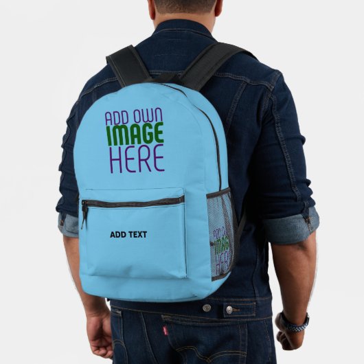 SAC À DOS IMPRIMÉ MODELE DE TEXTE D'IMAGE BLEU CIEL SWAG ÉDITABLE MO (Insitu (Modèle))
