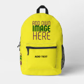 SAC À DOS IMPRIMÉ MODELE DE TEXTE D'IMAGE JAUNE BRILLANT ÉDITABLE MO (Recto)