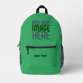 SAC À DOS IMPRIMÉ MODELE DE TEXTE D'IMAGE VERT ÉMERAUDE ÉDITABLE MOD (Recto)