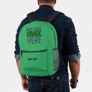 SAC À DOS IMPRIMÉ MODELE DE TEXTE D'IMAGE VERT ÉMERAUDE ÉDITABLE MOD
