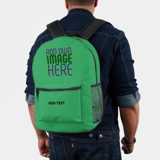 SAC À DOS IMPRIMÉ MODELE DE TEXTE D'IMAGE VERT ÉMERAUDE ÉDITABLE MOD (Insitu (Modèle))