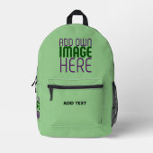 SAC À DOS IMPRIMÉ MODELE DE TEXTE D'IMAGE VERT MENTHE ÉDITABLE MODER (Recto)